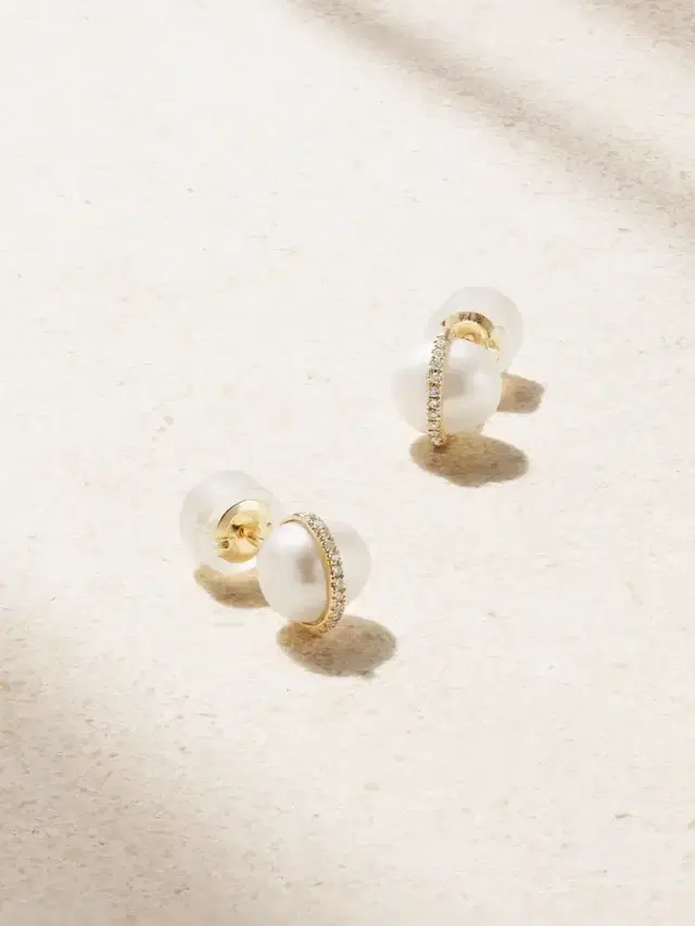 Melissa Joy Manning 14-karat Recycled Gold, Pearl And Diamond Earrings