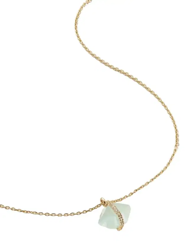 14-karat Recycled Gold, Aquamarine And Herkimer Diamond Necklace