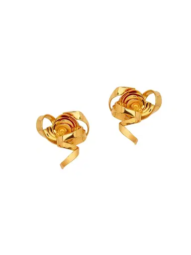 Oscar de la Renta Women's 24K-Gold-Plated Rose Stud Earrings - Gold | Thumbnail 1
