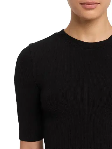 Frame Women's Rib Crewneck T-Shirt - Black - Size Large | Thumbnail 5