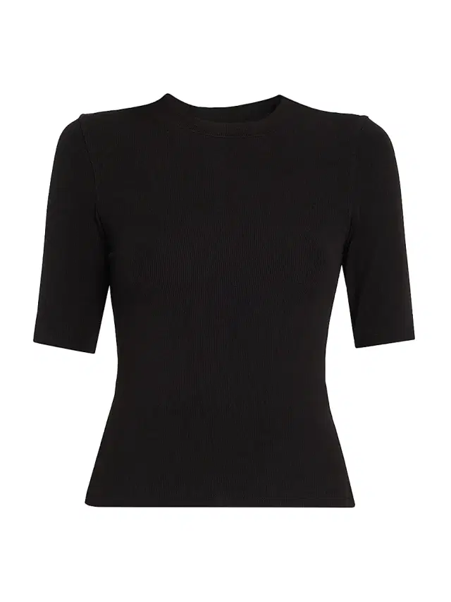 FRAME Women's Rib Crewneck T-Shirt - Black