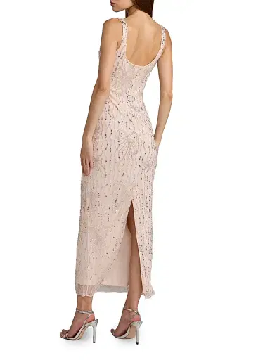Mac Duggal Women's Cocktail Beaded Mesh Scoopneck Gown | Thumbnail 2
