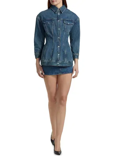 Wardrobe.NYC Women's Contour Denim Jacket - Indigo - Size XXS | Thumbnail 2 Wardrobe.NYC Women's Contour Denim Jacket - Indigo - Size XXS | Thumbnail 2
