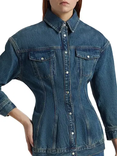 Wardrobe.NYC Women's Contour Denim Jacket - Indigo - Size XXS | Thumbnail 6 Wardrobe.NYC Women's Contour Denim Jacket - Indigo - Size XXS | Thumbnail 6