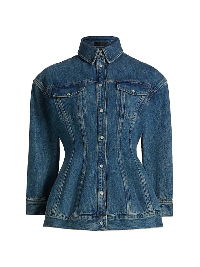 WARDROBE.NYC Women's Contour Denim Jacket - Indigo