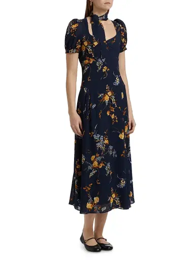 Reformation Women's Chrissie Floral Midi-Dress - Seychelle - Size 6 | Thumbnail 4