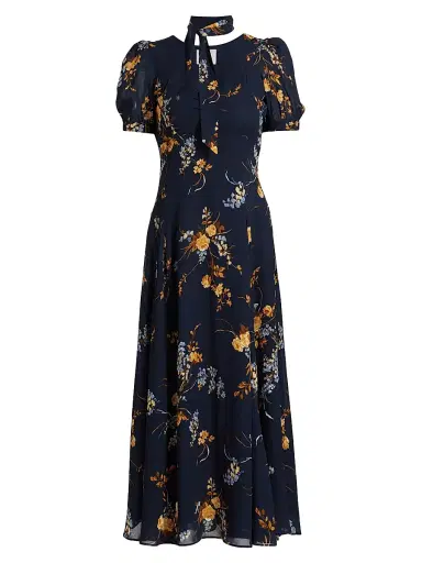 Reformation Women's Chrissie Floral Midi-Dress - Seychelle - Size 6 | Thumbnail 1