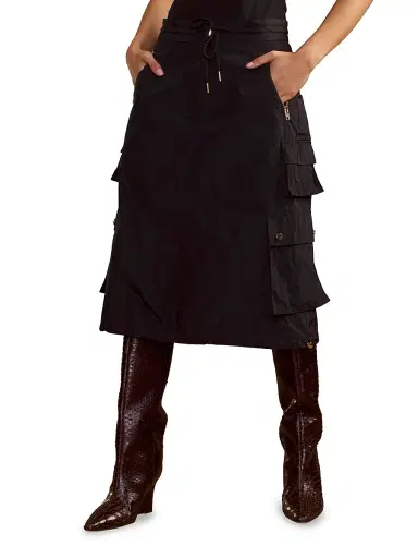 CYNTHIA ROWLEY Women's Cargo Skirt - Dark Green - Size Small | Thumbnail 3 CYNTHIA ROWLEY Women's Cargo Skirt - Dark Green - Size Small | Thumbnail 3