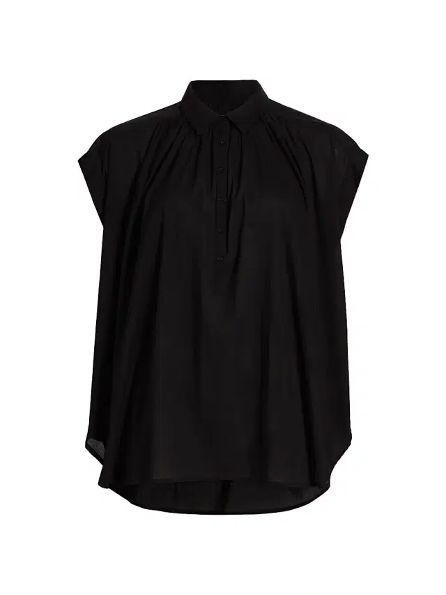 Women's Normandy Pleated Blouse - Black