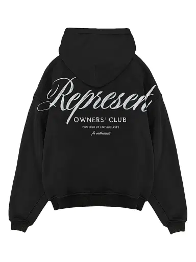 Represent Men's Represent Owners Club Script Hoodie - Black | Thumbnail 2 Represent Men's Represent Owners Club Script Hoodie - Black | Thumbnail 2