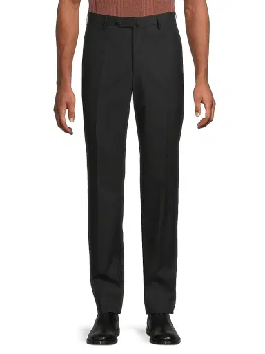 Isaia Men's Basic Extended-Tab Wool Trousers - Charcoal | Thumbnail 3