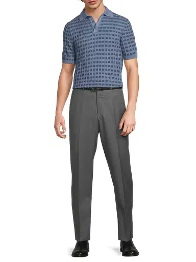 Isaia Men's Basic Extended-Tab Wool Trousers - Charcoal | Thumbnail 8