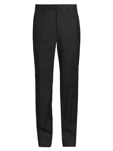 Isaia Men's Basic Extended-Tab Wool Trousers - Charcoal | Thumbnail 1
