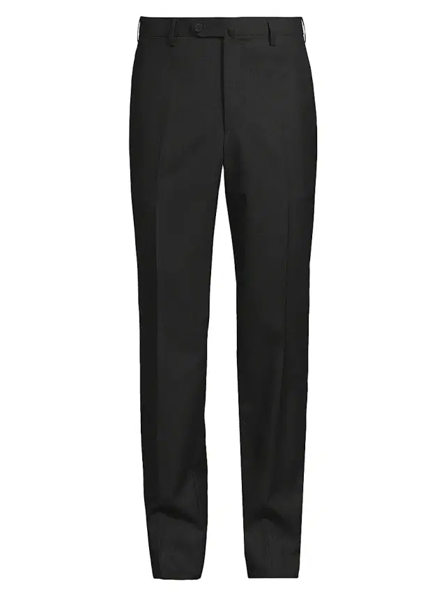 Men's Basic Extended-Tab Wool Trousers - Charcoal Men's Basic Extended-Tab Wool Trousers - Charcoal