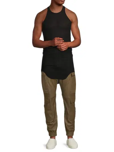 Rick Owens Men's Basic Rib-Knit Tank Top - Black - Size XXL | Thumbnail 2 Rick Owens Men's Basic Rib-Knit Tank Top - Black - Size XXL | Thumbnail 2
