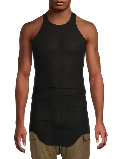 Rick Owens Men's Basic Rib-Knit Tank Top - Black - Size XXL | Thumbnail 3 Rick Owens Men's Basic Rib-Knit Tank Top - Black - Size XXL | Thumbnail 3