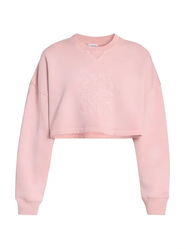 Women's Cotton Cropped Anagram Sweatshirt - Pink