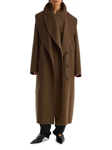 RÓHE Women's Double-Faced Wool Scarf Coat - Taupe - Size 10 | Thumbnail 2 RÓHE Women's Double-Faced Wool Scarf Coat - Taupe - Size 10 | Thumbnail 2