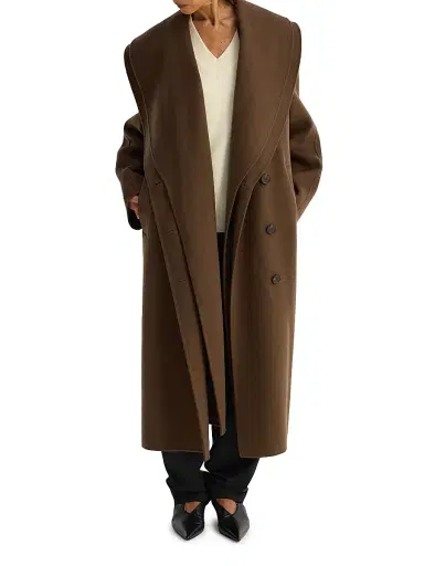 RÓHE Women's Double-Faced Wool Scarf Coat - Taupe - Size 10 | Thumbnail 5 RÓHE Women's Double-Faced Wool Scarf Coat - Taupe - Size 10 | Thumbnail 5