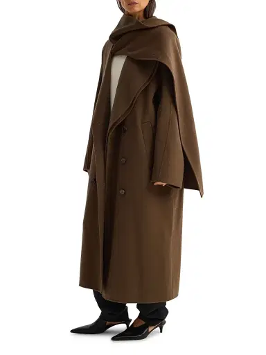 RÓHE Women's Double-Faced Wool Scarf Coat - Taupe - Size 10 | Thumbnail 6 RÓHE Women's Double-Faced Wool Scarf Coat - Taupe - Size 10 | Thumbnail 6