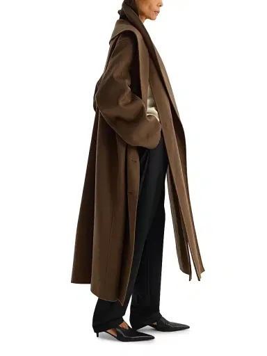 RÓHE Women's Double-Faced Wool Scarf Coat - Taupe - Size 10 | Thumbnail 8 RÓHE Women's Double-Faced Wool Scarf Coat - Taupe - Size 10 | Thumbnail 8