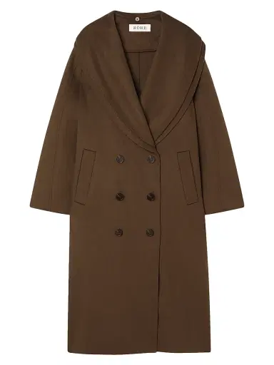 RÓHE Women's Double-Faced Wool Scarf Coat - Taupe - Size 10 | Thumbnail 1 RÓHE Women's Double-Faced Wool Scarf Coat - Taupe - Size 10 | Thumbnail 1