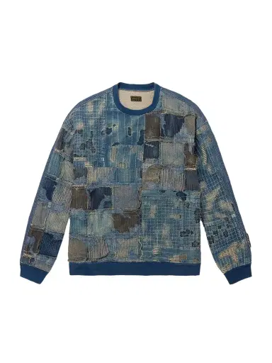 KAPITAL Boro Distressed Patchwork Cotton and Linen-Blend Sweatshirt - Men | Thumbnail 1