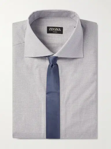 Zegna Cutaway-Collar Checked Cotton Shirt - Men | Thumbnail 5 Zegna Cutaway-Collar Checked Cotton Shirt - Men | Thumbnail 5