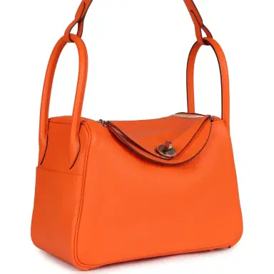 HERMÈS Hermes Lindy 26 Orange Minium Clemence Palladium Hardware | Thumbnail 3 HERMÈS Hermes Lindy 26 Orange Minium Clemence Palladium Hardware | Thumbnail 3