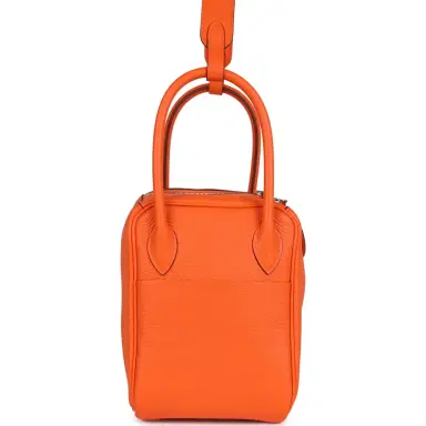 HERMÈS Hermes Lindy 26 Orange Minium Clemence Palladium Hardware | Thumbnail 5 HERMÈS Hermes Lindy 26 Orange Minium Clemence Palladium Hardware | Thumbnail 5