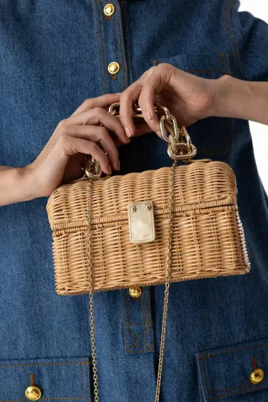 Judith Leiber ISLA WICKER BASKET | Thumbnail 5