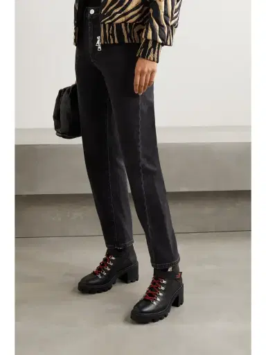 Moncler Carol Rubber-trimmed Textured-leather Ankle Boots | Thumbnail 2 Moncler Carol Rubber-trimmed Textured-leather Ankle Boots | Thumbnail 2