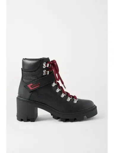 Moncler Carol Rubber-trimmed Textured-leather Ankle Boots | Thumbnail 1 Moncler Carol Rubber-trimmed Textured-leather Ankle Boots | Thumbnail 1