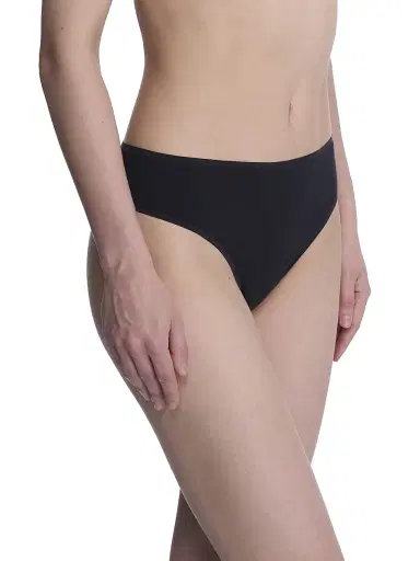 Natori Women's Bliss Bare Cotton Thong - Black - Size XS | Thumbnail 2