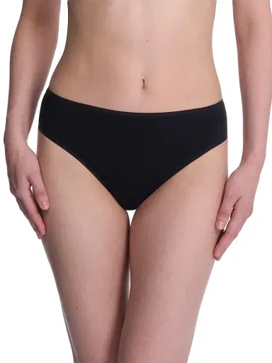 Natori Women's Bliss Bare Cotton Thong - Black - Size XS | Thumbnail 1