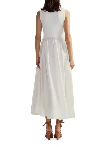 Cynthia Rowley Women's Stretch Silk Zip-Front Maxi Dress - White | Thumbnail 3 Cynthia Rowley Women's Stretch Silk Zip-Front Maxi Dress - White | Thumbnail 3