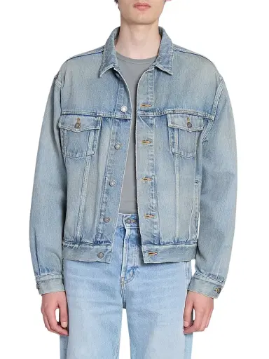 Saint Laurent Men's Trucker Jacket in Denim - Chicago Blue | Thumbnail 4
