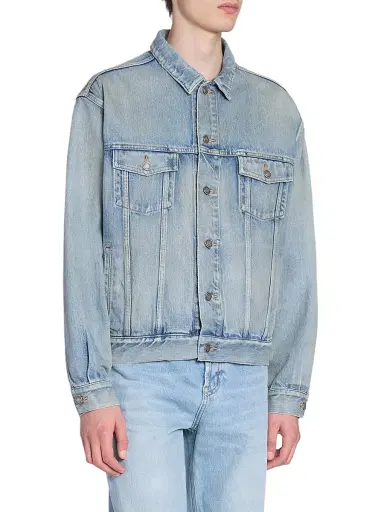 Saint Laurent Men's Trucker Jacket in Denim - Chicago Blue | Thumbnail 5