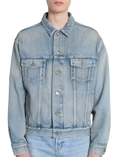 Saint Laurent Men's Trucker Jacket in Denim - Chicago Blue | Thumbnail 7