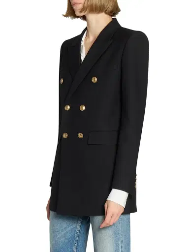 Saint Laurent Women's Jacket in Wool Gabardine - Noir - Size 2 | Thumbnail 5 Saint Laurent Women's Jacket in Wool Gabardine - Noir - Size 2 | Thumbnail 5