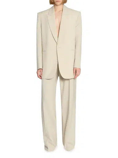 Saint Laurent Women's Jacket in Light Wool - Beige | Thumbnail 4 Saint Laurent Women's Jacket in Light Wool - Beige | Thumbnail 4