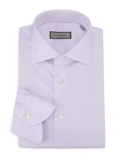 Canali Men's Textured Cotton Dress Shirt | Thumbnail 1 Canali Men's Textured Cotton Dress Shirt | Thumbnail 1