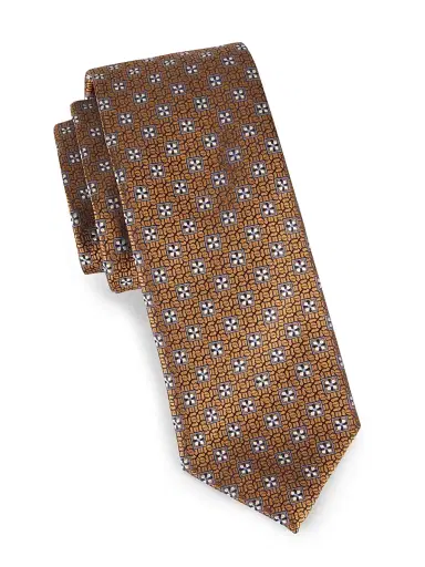 Canali Men's Medallion Silk Tie - Blue | Thumbnail 3 Canali Men's Medallion Silk Tie - Blue | Thumbnail 3