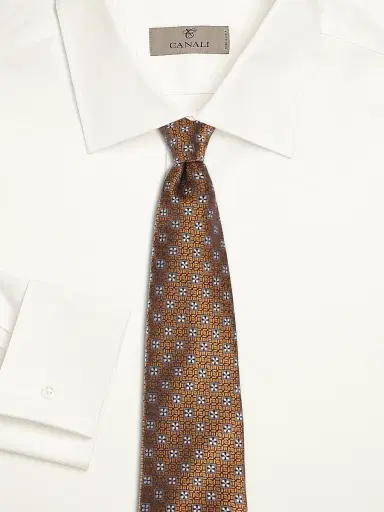 Canali Men's Medallion Silk Tie - Blue | Thumbnail 4 Canali Men's Medallion Silk Tie - Blue | Thumbnail 4