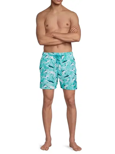 Vilebrequin Men's Requins Shark Swim Shorts - Lagon | Thumbnail 2 Vilebrequin Men's Requins Shark Swim Shorts - Lagon | Thumbnail 2