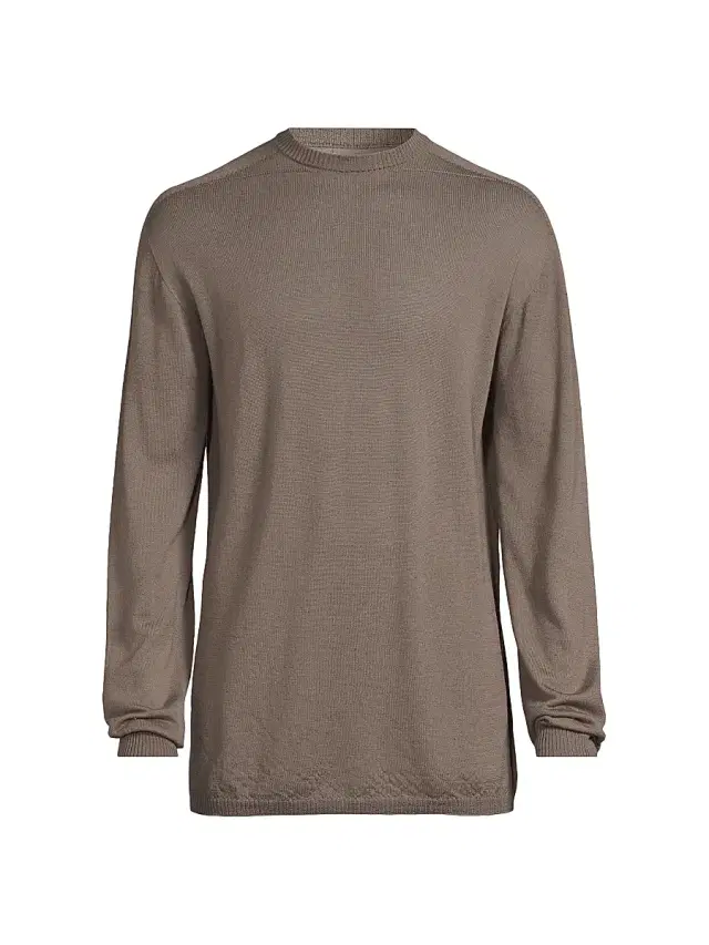 Rick Owens Men's Maglia Oversized Wool Sweater - Dust
