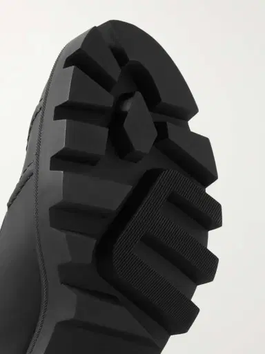 Moncler Corinne Leather And Faux Shearling-trimmed Rubber Ankle Boots | Thumbnail 4 Moncler Corinne Leather And Faux Shearling-trimmed Rubber Ankle Boots | Thumbnail 4