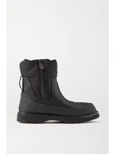 Moncler Rain Don't Care Paneled Leather And Shell Ankle Boots | Thumbnail 1 Moncler Rain Don't Care Paneled Leather And Shell Ankle Boots | Thumbnail 1
