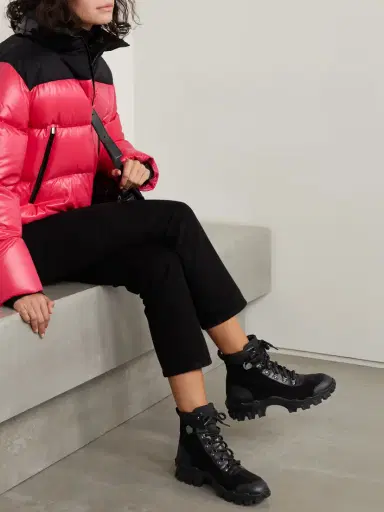 Moncler Helis Logo-print Leather-trimmed Suede Ankle Boots | Thumbnail 2