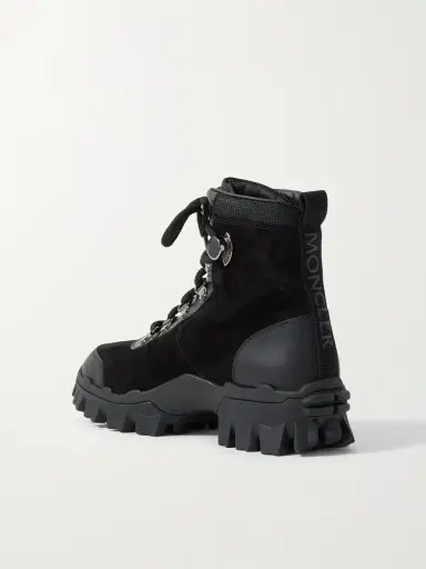 Moncler Helis Logo-print Leather-trimmed Suede Ankle Boots | Thumbnail 3